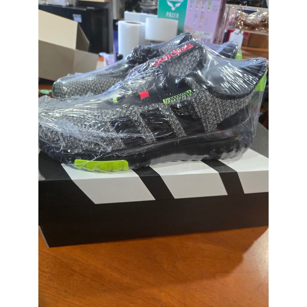 Adidas Kaptir 4.0 K Kids Running Shoes Black Carbon Solar Slime IH1842 Size 5.5Y